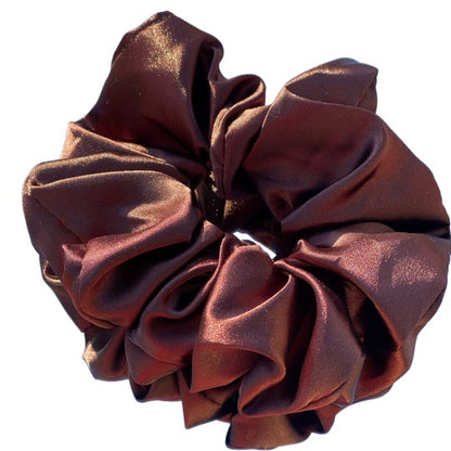 Chocolate Satin Scrunchie