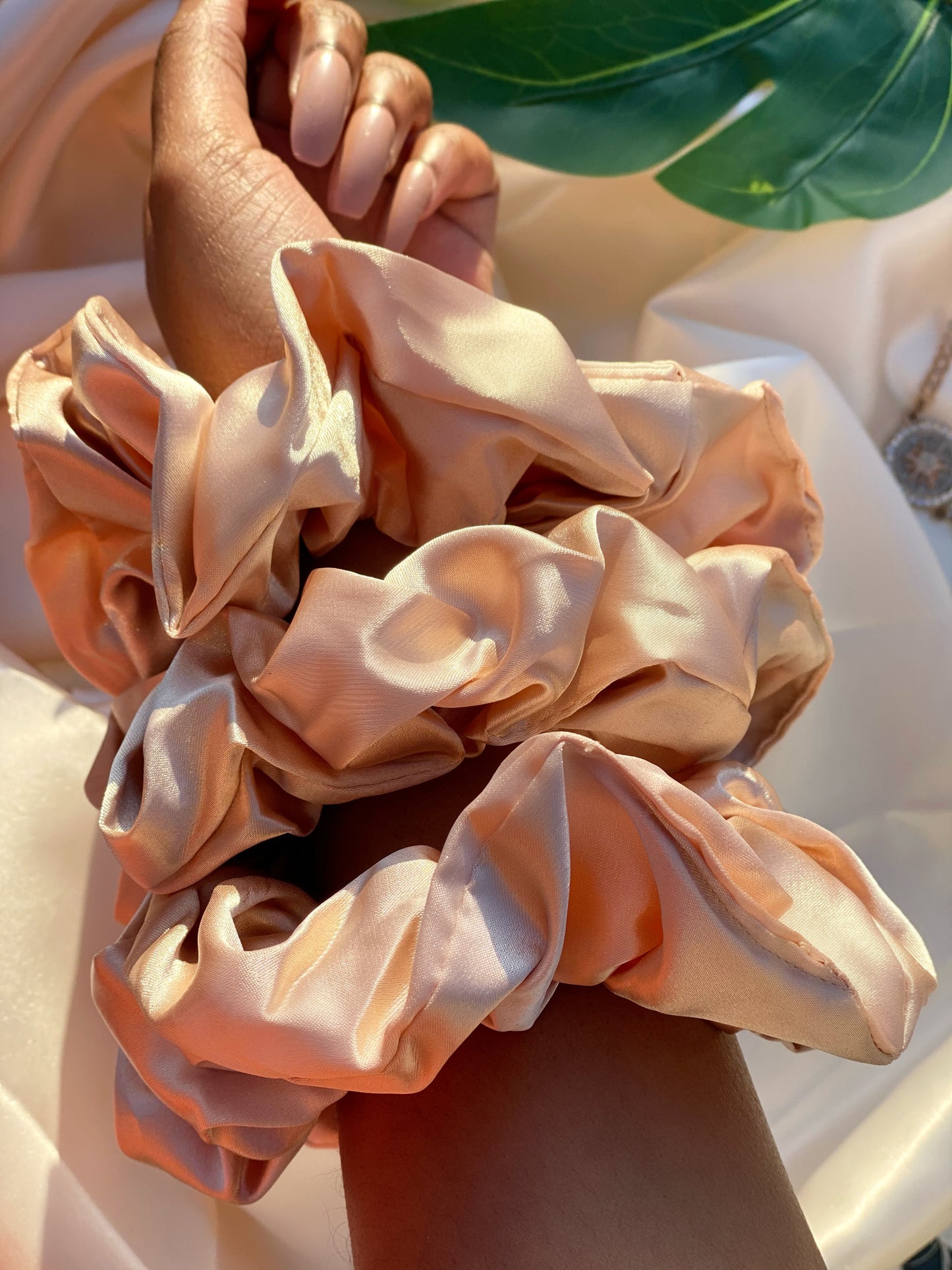 Champagne Satin Scrunchie