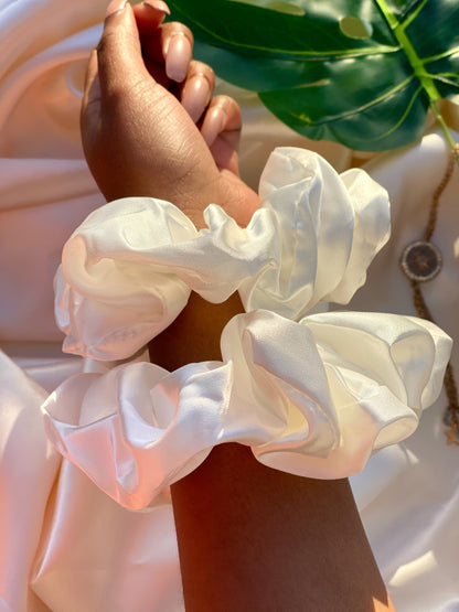 Pearl Satin Scrunchie